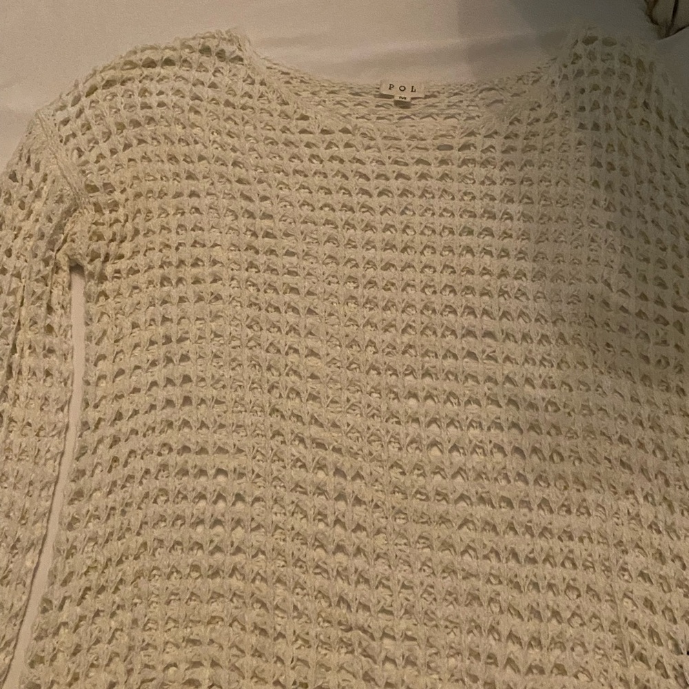 Cream Knit Pullover Sweater By POL Size M